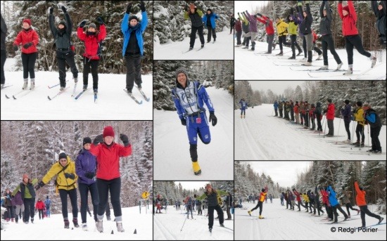 Formation de ski de fond des 7-8 janvier 2012 avec René Duval, en Mauricie. Montage photo par Redgi Poirier, photographe.