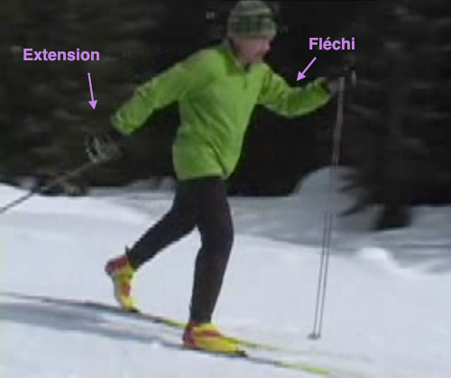 Technique pour une bonne glisse au pas alternatif. Photo extraite d'un intéressant vidéo de Steve Hindman http://vimeo.com/1170305