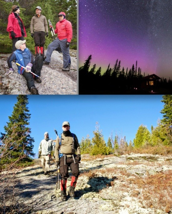 Création de sentiers à la Pourvoirie Trudeau. Photos par Éric Hamel automne 2014. Ciel étoilé à la Pourvoirie St-Zénon près de l'observatoire en montagne. Photo Pourvoirie St-Zénon.