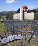 Brigitte et le grand escalier du Mont Royal.